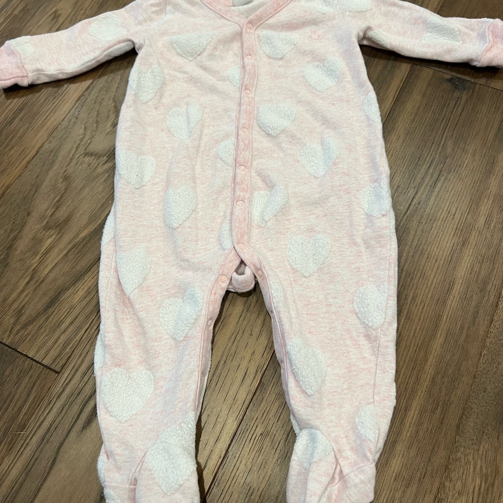 Baby Gap Baby First Favorite Print Footed One-Piece Heather Pink 6-9 Months